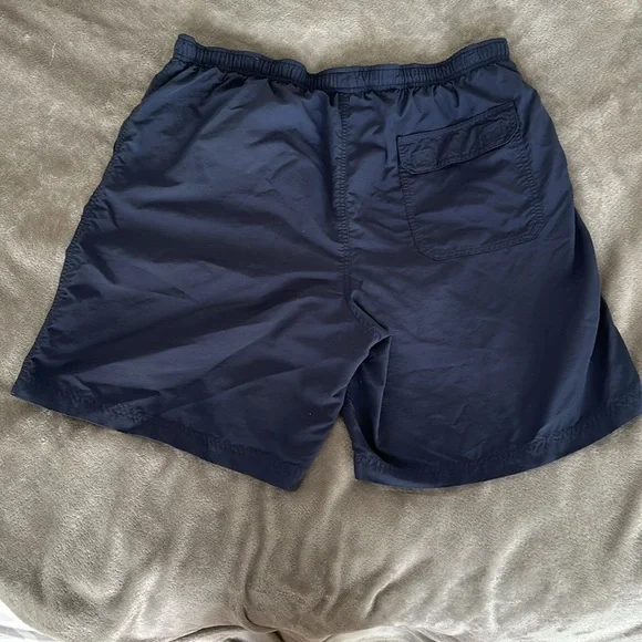 LL BEAN Swim Trunks Shorts Mens Large Blue Lined Classic Sports Supplex Stretch - Picture 2 of 7